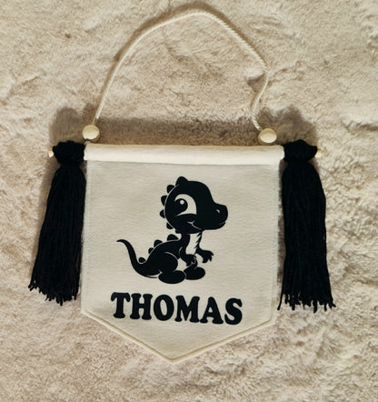 Baby Dino personalised name banner