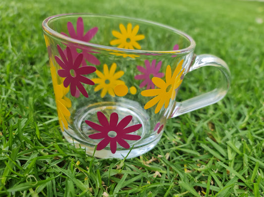Flower glass cup