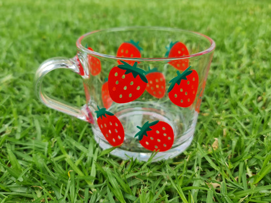 Strawberry glass cup