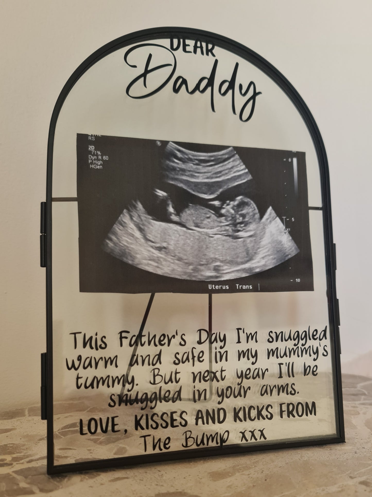 "Dear daddy" ultrasound photo frame