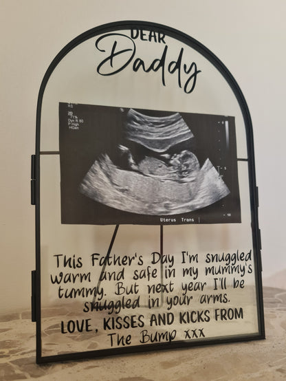 "Dear daddy" ultrasound photo frame