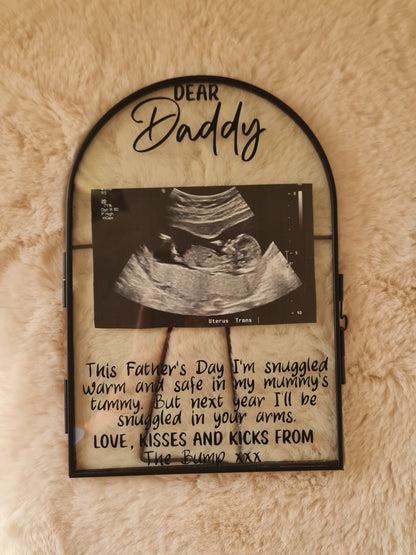 "Dear daddy" ultrasound photo frame