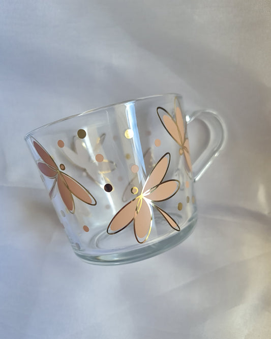 Dragonfly glass mug (beige)