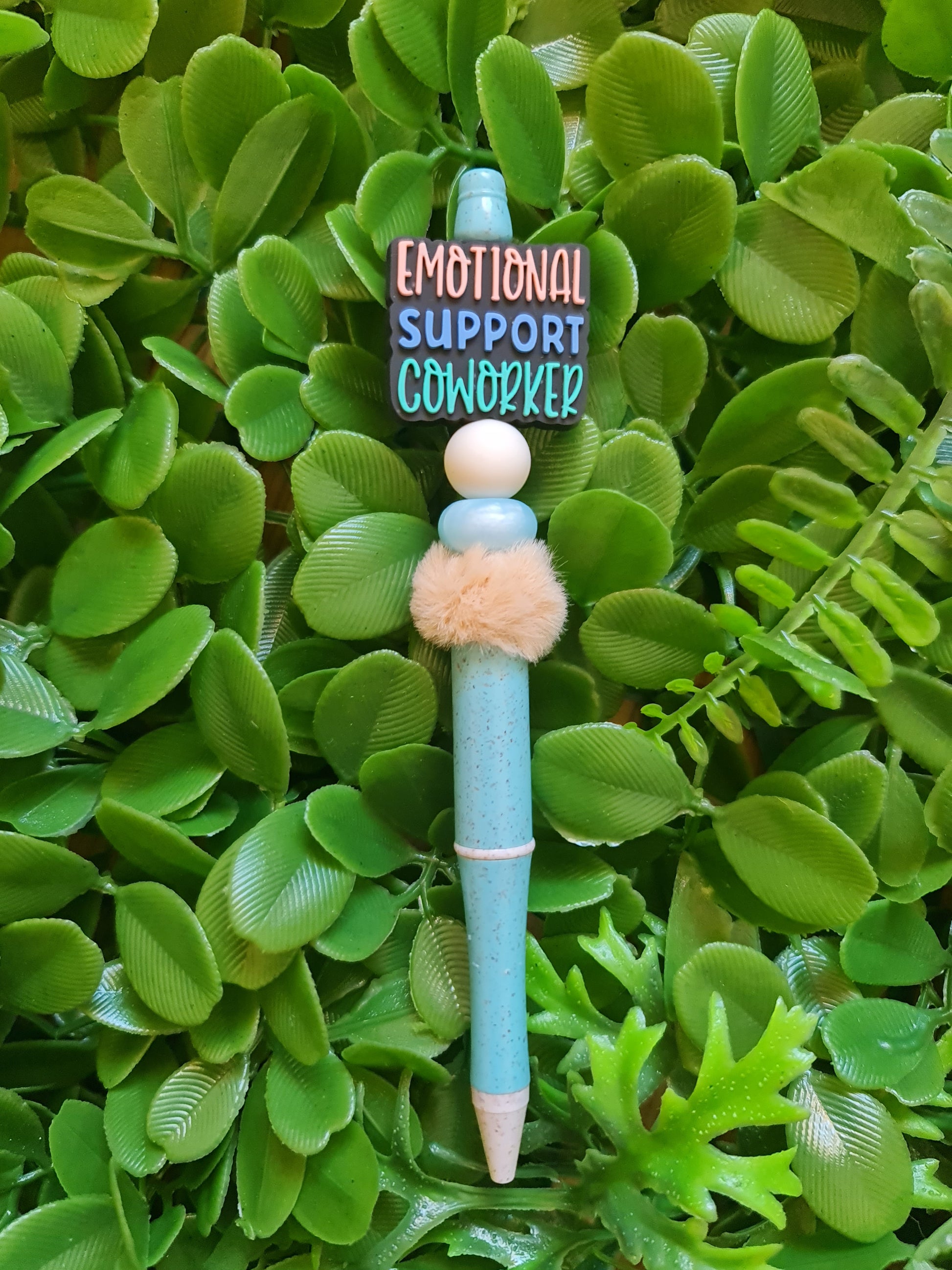 Emotional support co worker silicone beaded pen