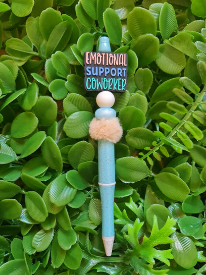 Emotional support co worker silicone beaded pen