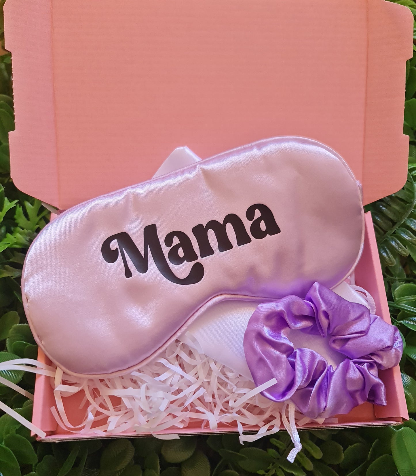 Mama eye mask gift set with matching scrunchie