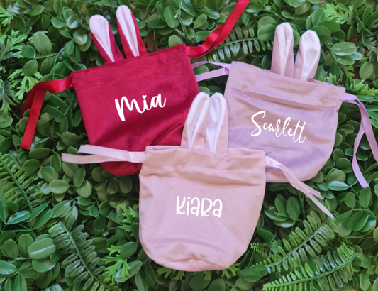 Personalised Velvet Bunny Gift Bag