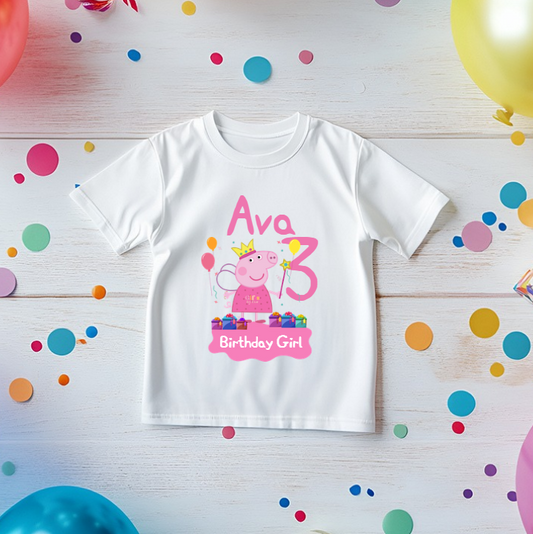 Kids Personalised Birthday T-Shirt | Custom Name & Age Birthday Tee
