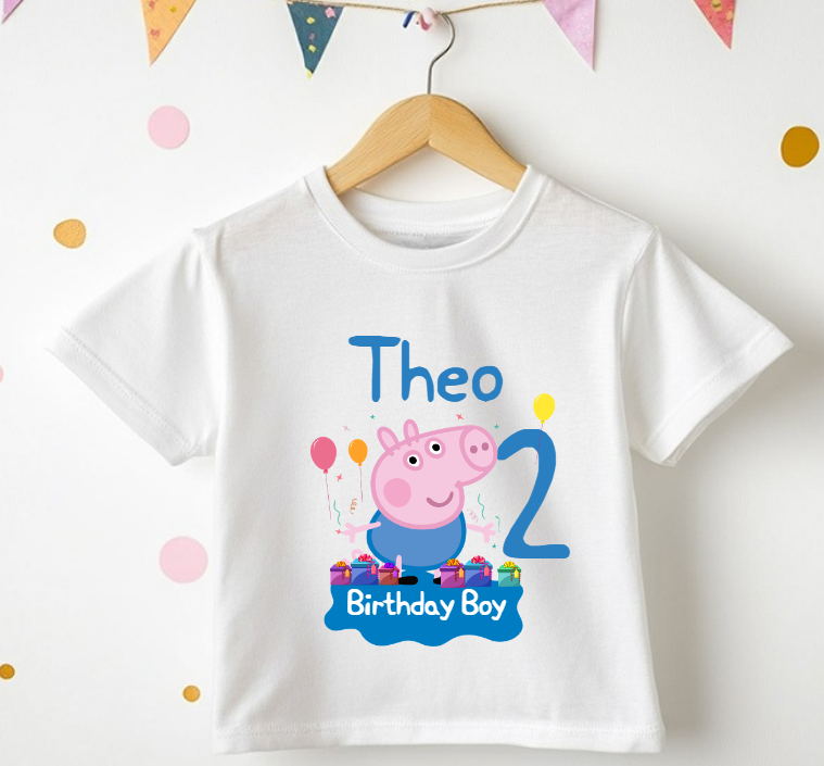 Kids Personalised Birthday T-Shirt | Custom Name & Age Birthday Tee