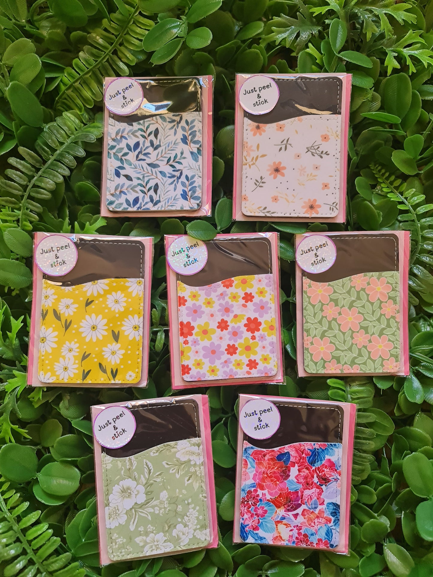 Stick on phone wallet card holder for phone