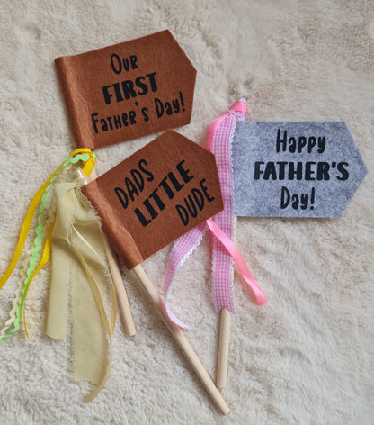 Happy Father's Day felt flag
