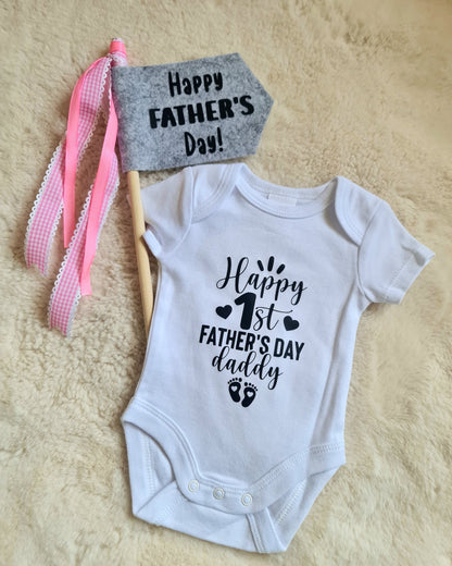 First Father's Day Baby Bodysuit: 100% Cotton Onesie