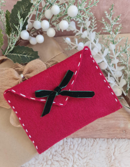 Handmade Felt Letter to Santa Envelope, Christmas Decor