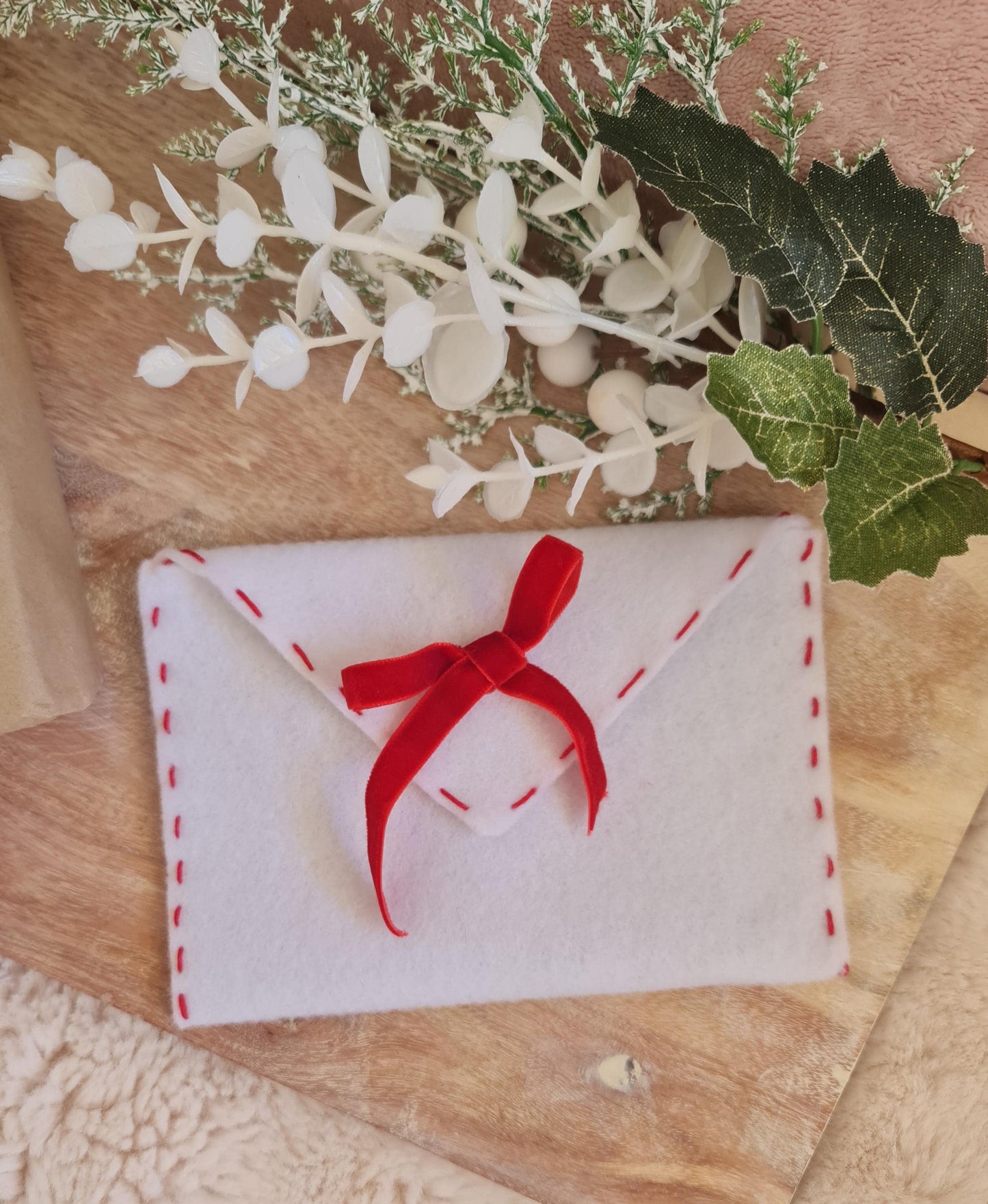 Letter to Santa Envelope, Handmade Santa Letter Envelope, Felt Christmas Decor, Handmade Christmas Decor, Christmas Letter | North Pole Mail