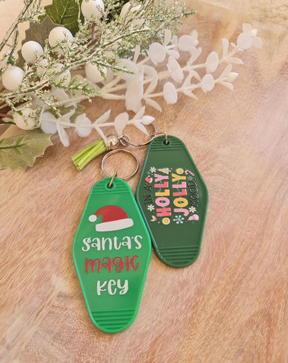 Motel keychain, Santa's magic key acrylic keychain