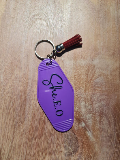 Motel keychain, acrylic keychain She E.O