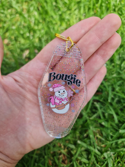 Motel keychain, acrylic keychain Bougie