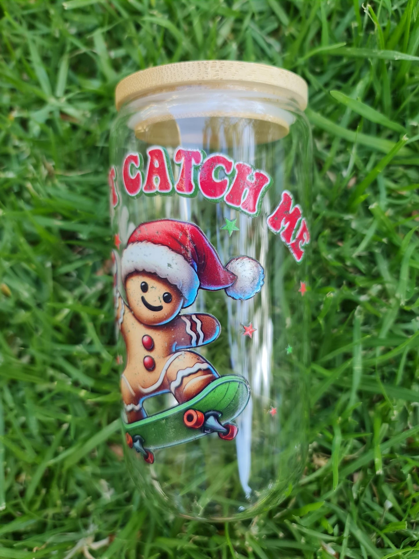 Christmas glass tumbler, glass cup 16oz, Christmas theme, fun Christmas tumbler