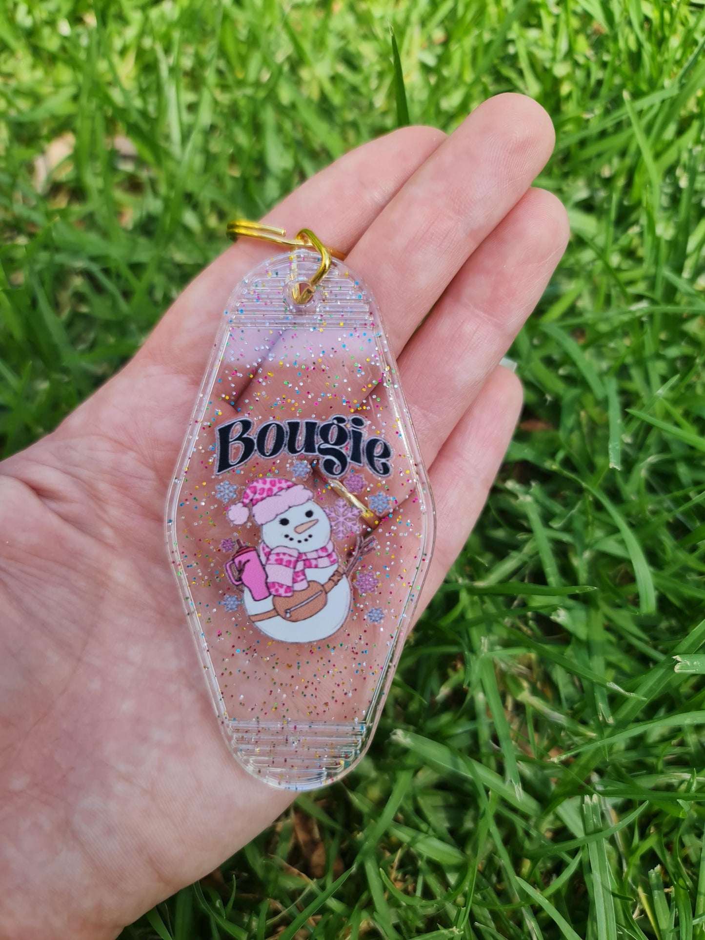 Motel keychain, acrylic keychain Bougie