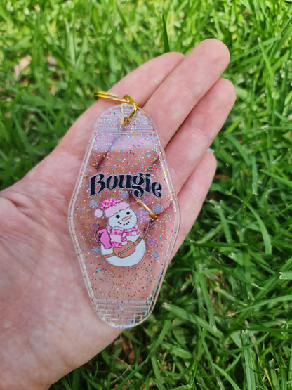 Motel keychain, acrylic keychain Bougie