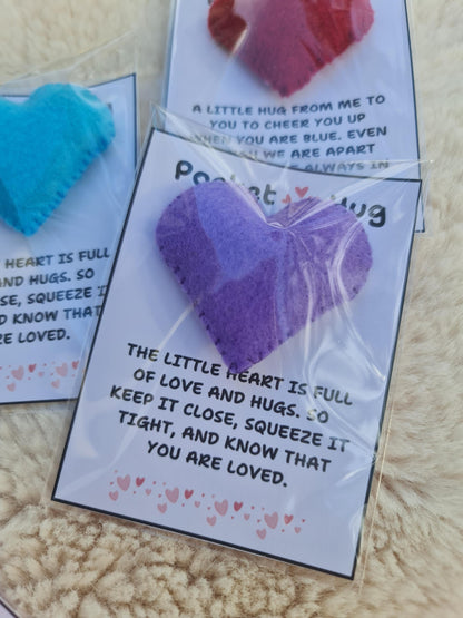 Handmade Felt Pocket Hug | Thinking of You Gift | Long Distance Hug Token | Friendship Keepsake | Miss You Gift | Send a Hug | Comfort Gift