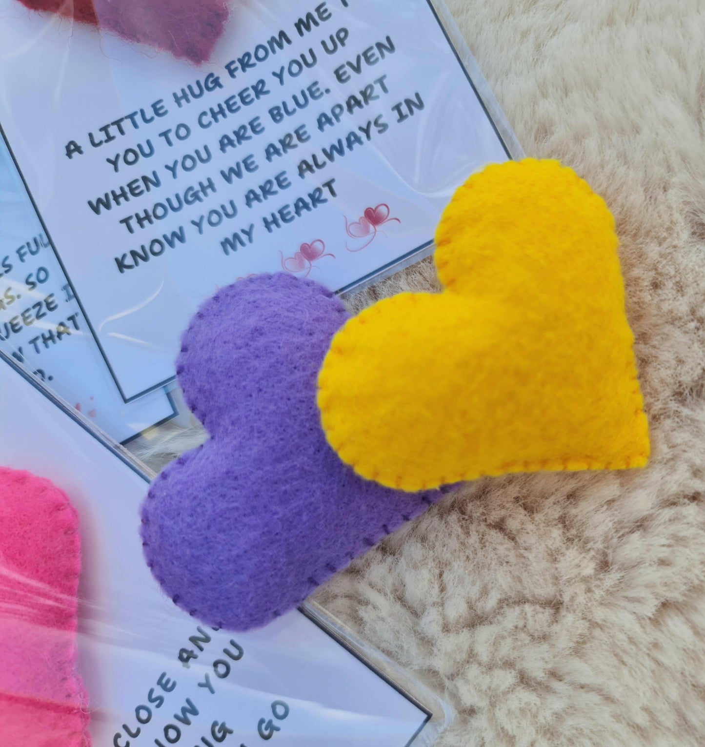 Handmade Felt Pocket Hug | Thinking of You Gift | Long Distance Hug Token | Friendship Keepsake | Miss You Gift | Send a Hug | Comfort Gift