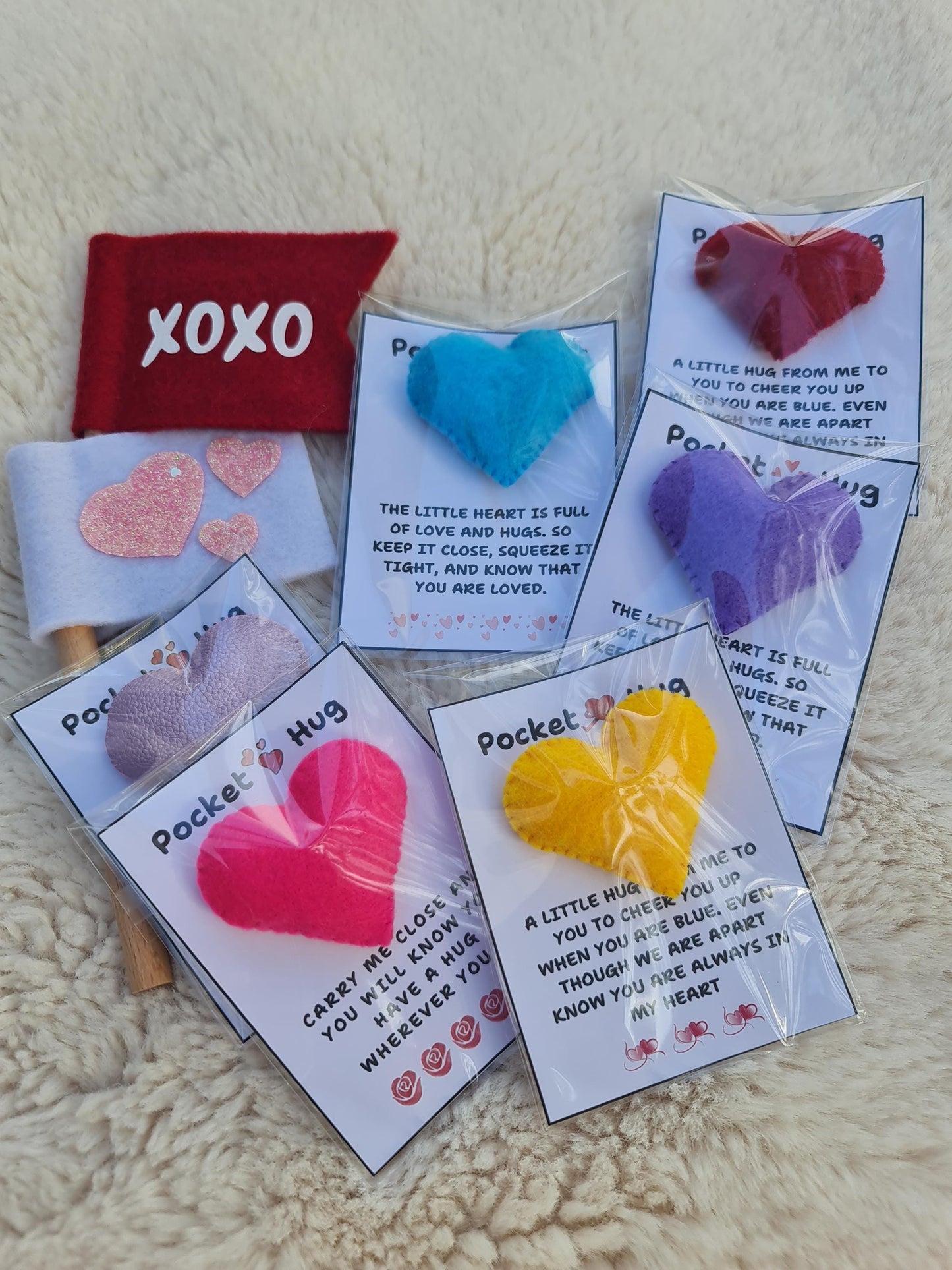 Handmade Felt Pocket Hug | Thinking of You Gift | Long Distance Hug Token | Friendship Keepsake | Miss You Gift | Send a Hug | Comfort Gift