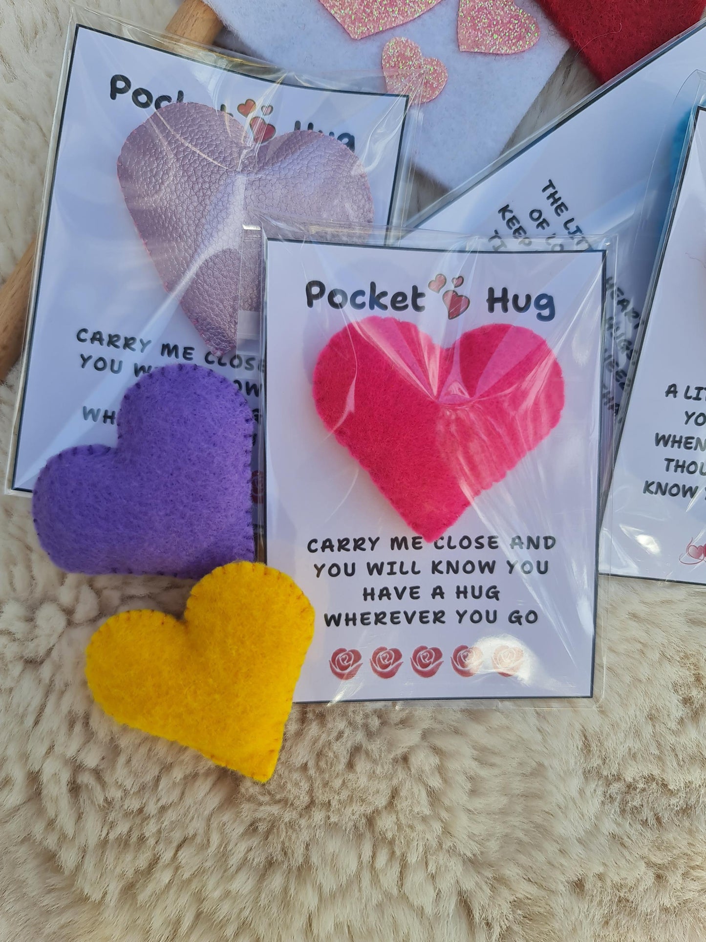 Handmade Felt Pocket Hug | Thinking of You Gift | Long Distance Hug Token | Friendship Keepsake | Miss You Gift | Send a Hug | Comfort Gift