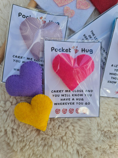 Handmade Felt Pocket Hug | Thinking of You Gift | Long Distance Hug Token | Friendship Keepsake | Miss You Gift | Send a Hug | Comfort Gift