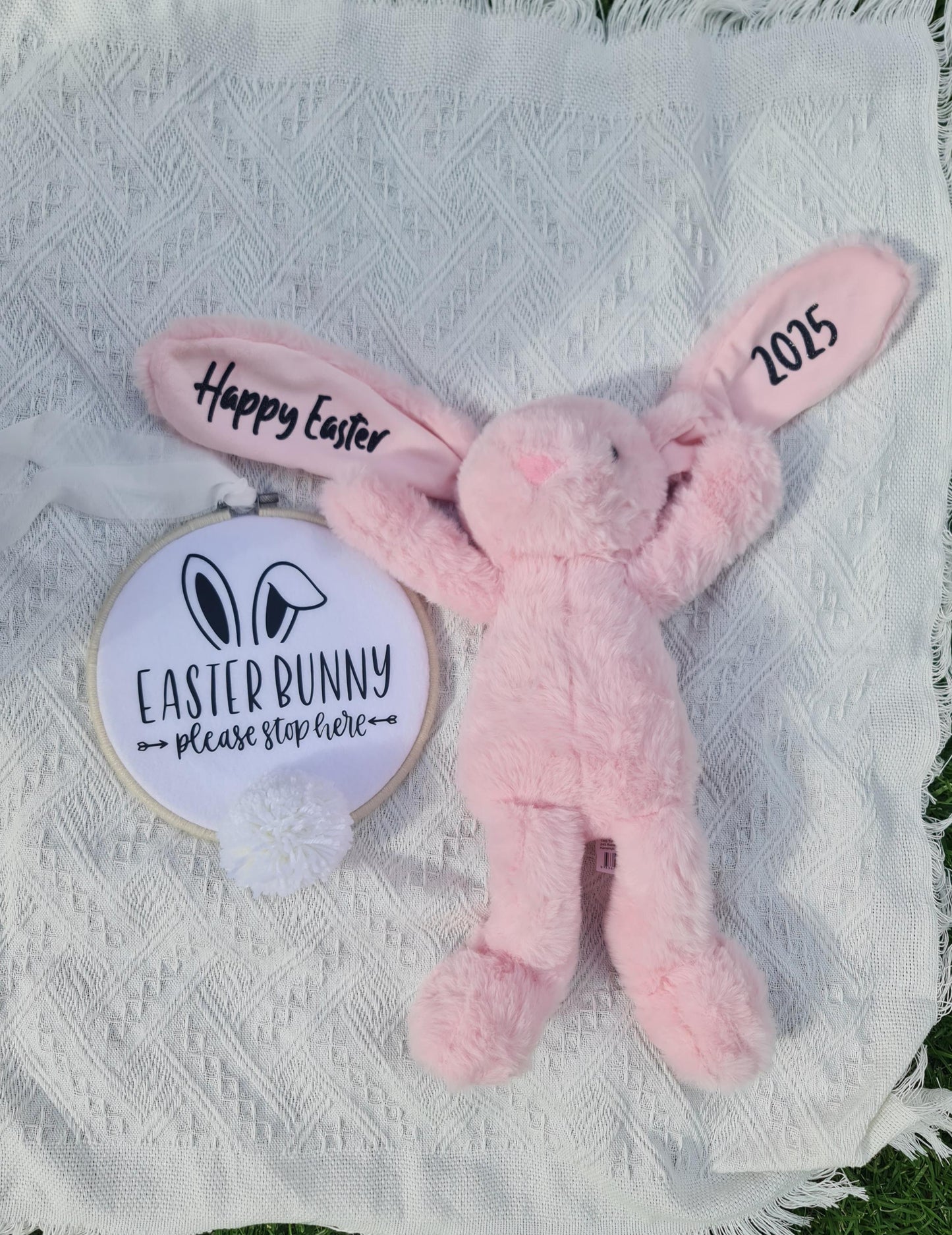 Easter Bunny please stop here, easter gift, easter decor, room decor, keepsakes