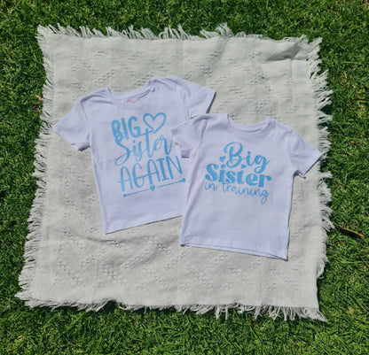 Big Sister again, baby announcement t-shirt, new baby, going to be a big sister