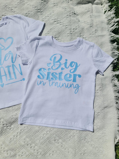 Big Sister in Training T-Shirt | Pregnancy Announcement Shirt | Kids Sibling Tee | Toddler & Kids Graphic Shirt  | Sibling Reveal