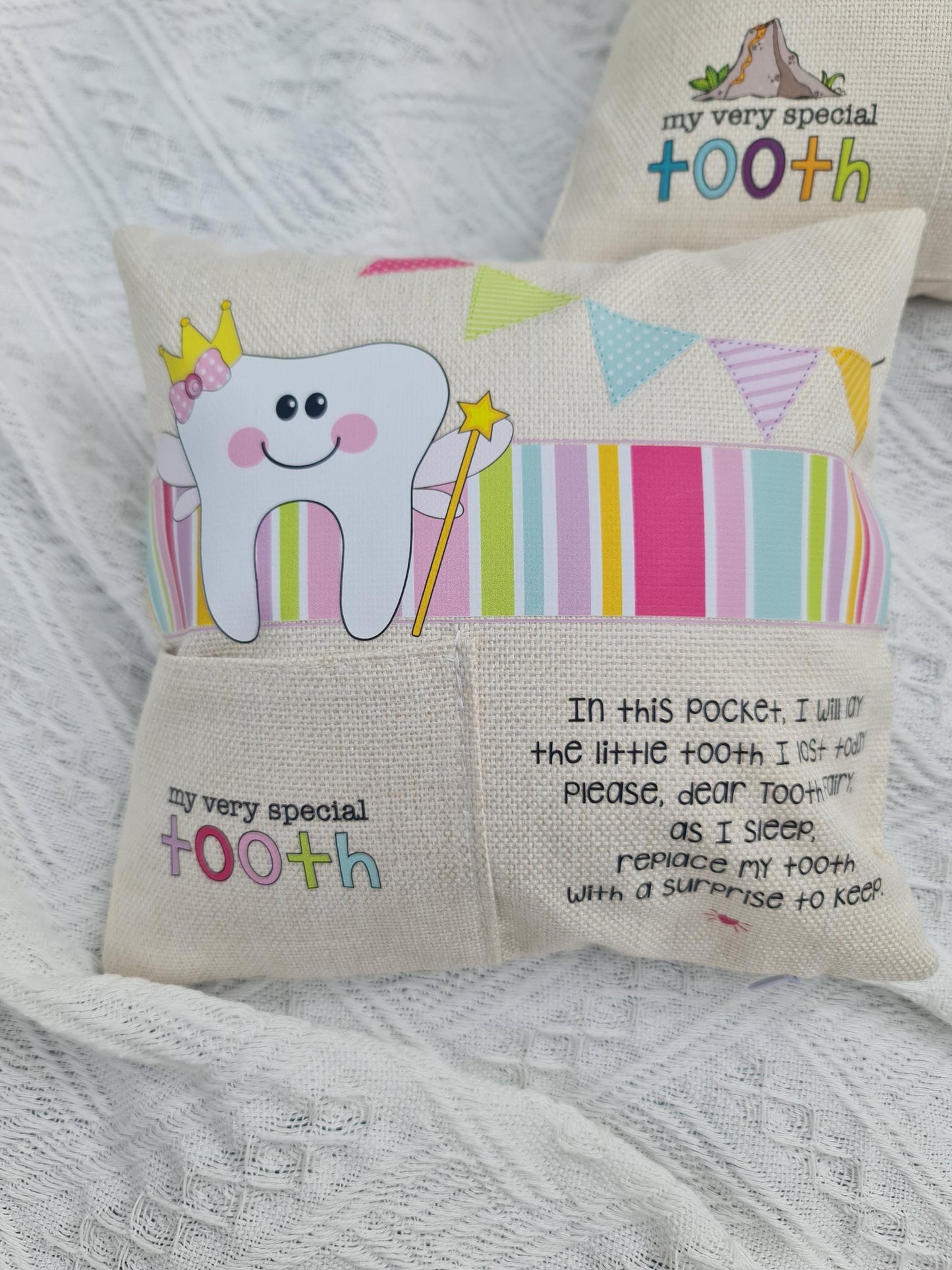 Personalised Tooth Fairy Pillow | Custom Tooth Fairy Cushion | Kids Tooth Holder | Lost Tooth Keepsake | Gift for Children