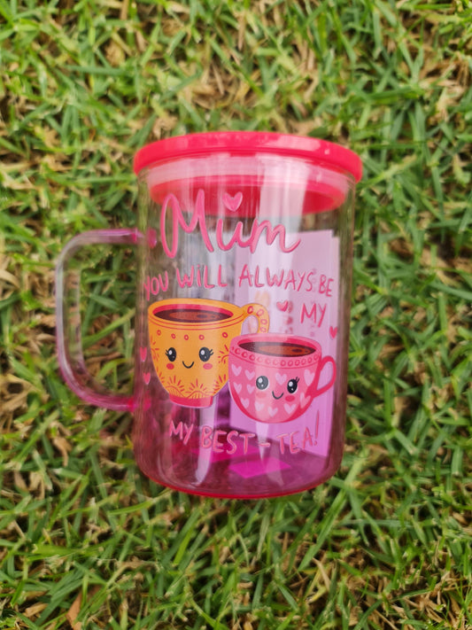 Best mum glass cup, glass coffee mug, mama glass tumbler, Mama tea cup, glass cup with handle, gift for mum