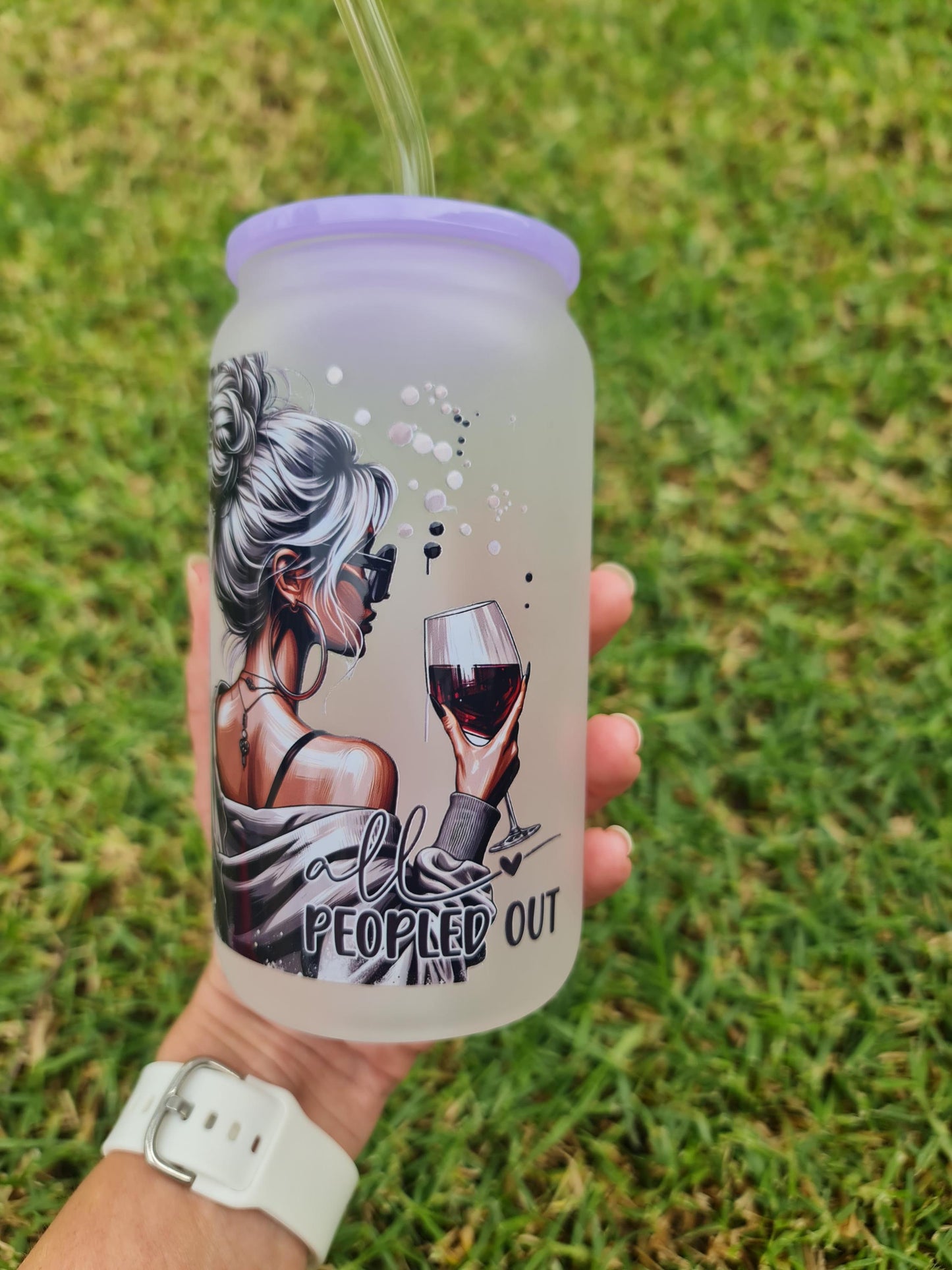 Nope not today, all peopled out. Glass can, glass tumbler, gift cup