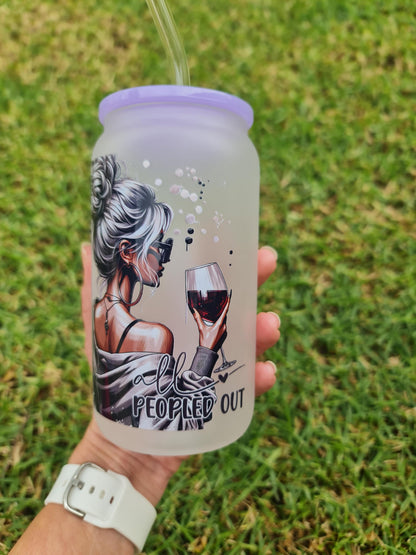 Nope not today, all peopled out. Glass can, glass tumbler, gift cup