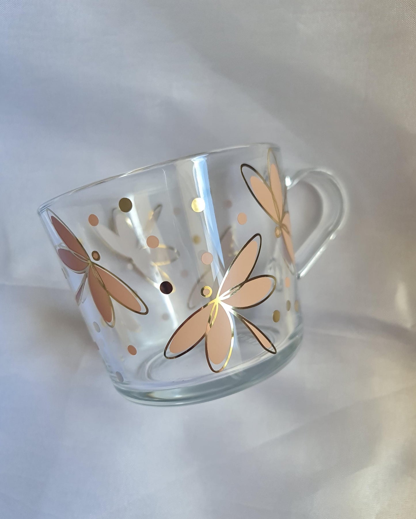 Dragonfly Glass Coffee Mug  Nature Inspired Tea Cup (360ml)
