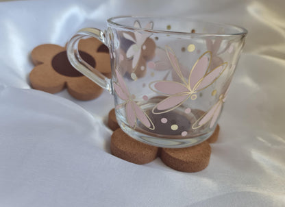 Dragonfly Glass Coffee Mug  Nature Inspired Tea Cup (360ml)