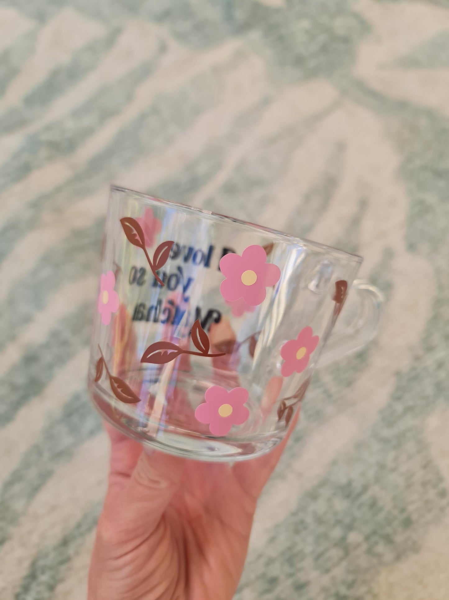 I Love You So Matcha Glass Mug | Cute Matcha Latte Mug | Fun Tea Lover Gift | Valentines Day Gift for Matcha Lovers | Clear Glass Cup