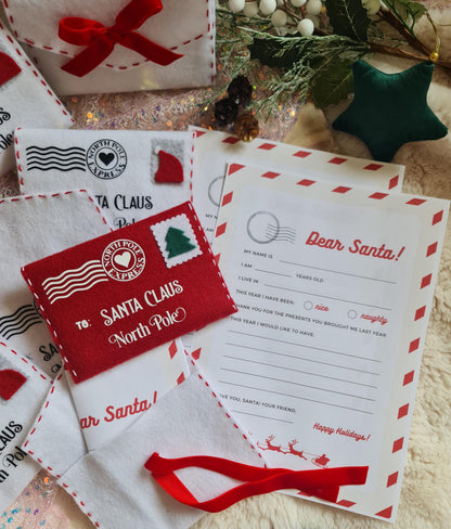 Letter to Santa Envelope, Handmade Santa Letter Envelope, Felt Christmas Decor, Handmade Christmas Decor, Christmas Letter | North Pole Mail