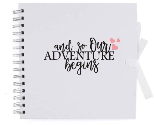 And So Our Adventure Begins Scrapbook | Travel Memory Book | Wedding Guest Book | Adventure Photo Album | Keepsake Gift