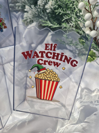 Christmas Movie Night Popcorn Box  Holiday Snack Holder, Christmas Party Favour, Movie Marathon Treat Box, Festive Movie Decor