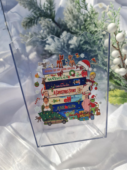 Christmas Movie Night Popcorn Box  Holiday Treat Bucket