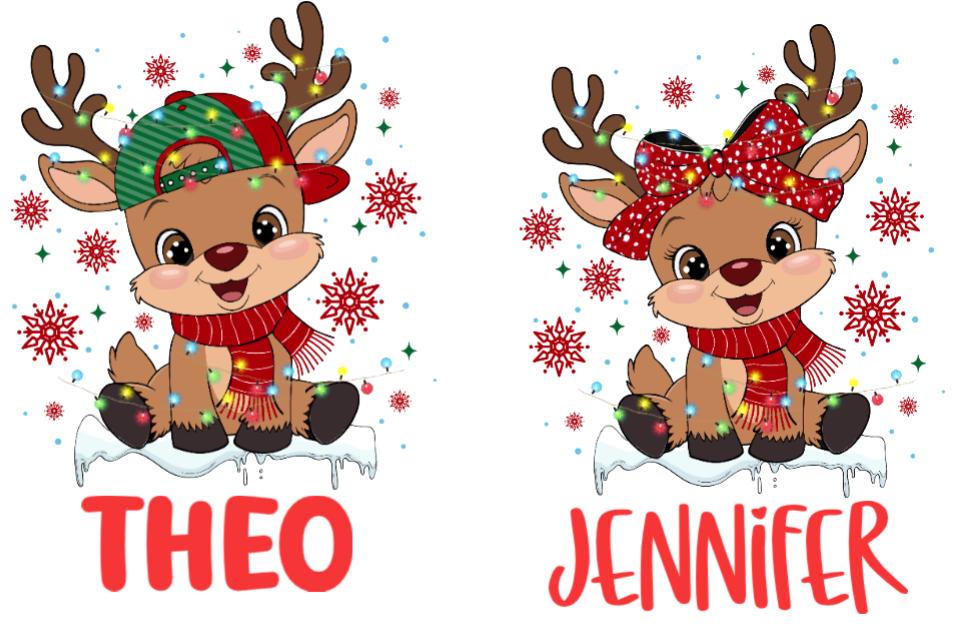 Personalised Reindeer Christmas Treat Box | Kids Movie Night Snack Box | Custom Popcorn Bucket