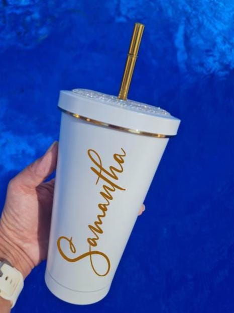 Personalised Bridesmaid Tumbler 25oz | Bridal Party Stainless Steel Cup | Custom Name Cup