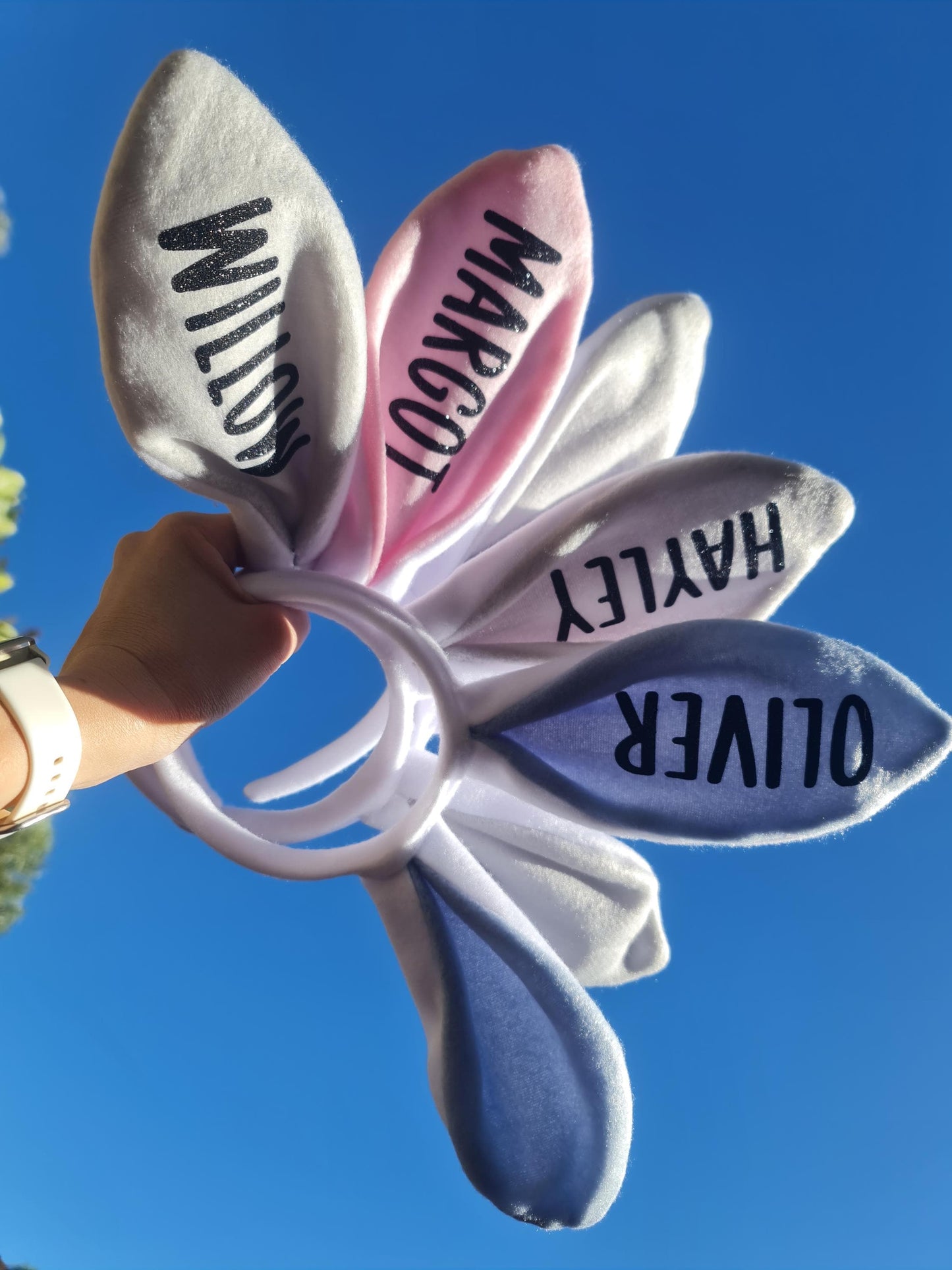 Personalised Easter Bunny Ears | Custom Name Bunny Headband | Easter Basket Filler | Kids Easter Gift