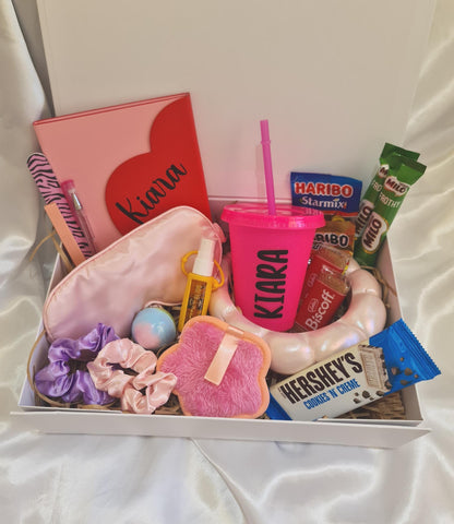 Personalised Teen Pamper Gift Set  Custom Journal & Cold Drink Cup, Self-Care Box for Girls, Birthday Gift For Her