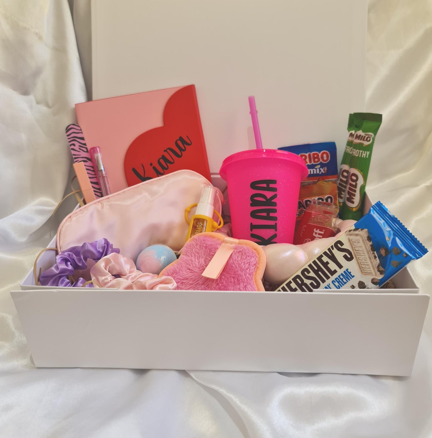 Personalised Teen Pamper Gift Set  Custom Journal & Cold Drink Cup, Self-Care Box for Girls, Birthday Gift For Her