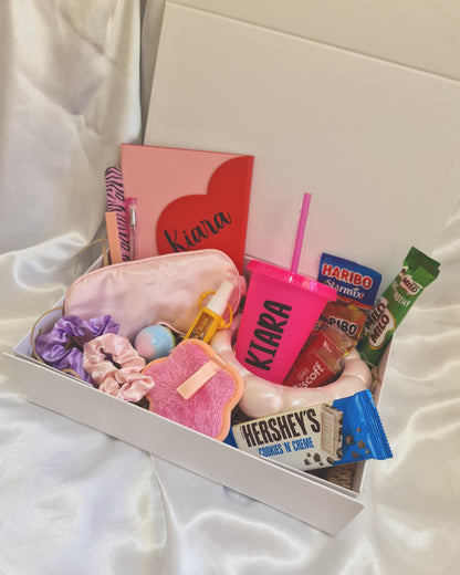 Personalised Teen Pamper Gift Set  Custom Journal & Cold Drink Cup, Self-Care Box for Girls, Birthday Gift For Her