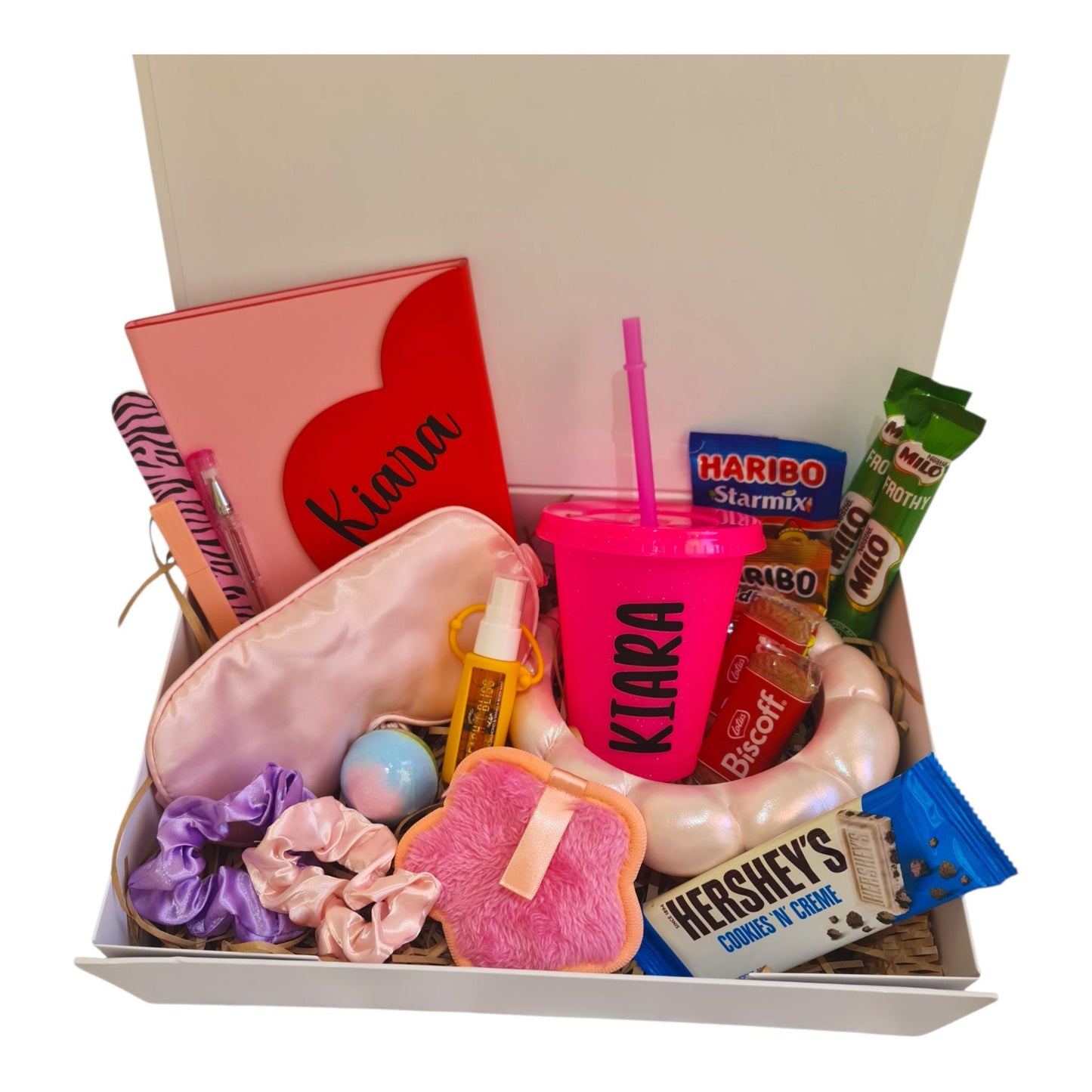 Personalised Teen Pamper Gift Set  Custom Journal & Cold Drink Cup, Self-Care Box for Girls, Birthday Gift For Her